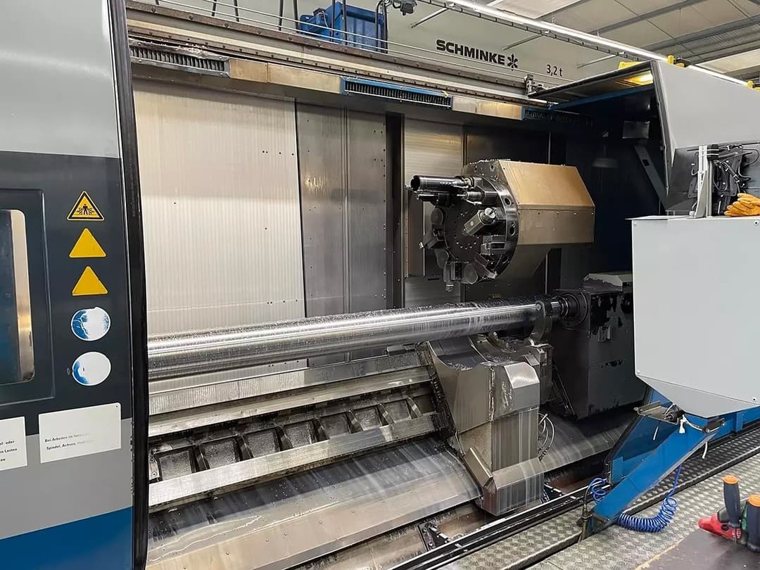 Interior of an industrial machine tool